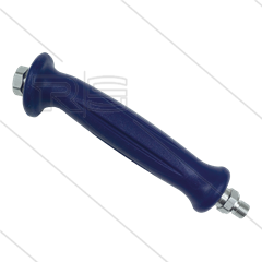 Handgreep gebogen - blauw - RVS - 350 Bar - 40 l/min - max 150°C - 1/4" bi x 1/4" bu