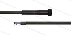 HD-slang zwart 1/4" - 1SN - 10m - M22x1,5 W vlak x Ø10mm pistoolnippel - 1x KBS - 250 Bar