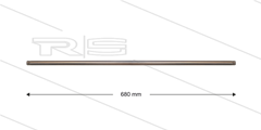 Lans - L=680mm - recht - RVS - 400 Bar - max 150°C - 2 x 1/8" bu