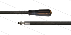 HD-slang zwart 1/4" - Flexy - 1SN - 10m - M22x1,5 lange wartel x Ø11mm RVS pistoolnippel met lager