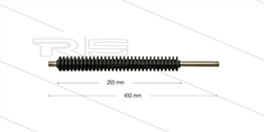 PFL lans - L=450mm - recht - RVS - vast isolatie L=265mm - 250 Bar - max 160°C - 2 x 1/4" bu
