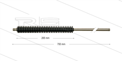 PFL lans - L=700mm - recht - RVS - vast isolatie L=265mm - 250 Bar - max 160°C - 2 x 1/4" bu