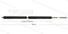 PFL lans - L=900mm - recht - RVS - vast isolatie 2 x L=265mm - 250 Bar - max 160°C - 2 x 1/4" bu