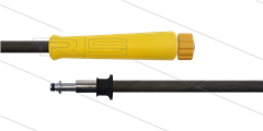 HD-slang zwart 5/16" - 2SC - 10m - M22x1,5 W vlak geel x Ø11mm RVS pistoolnippel + lager - 1x KBS