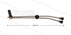 RP54-R dubbele lans - L=680mm - RVS - zijgreep - excl. Isolatiedeel - 400 Bar - max 80°C - 1/4" bu