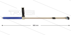 ST154 dubbele lans - L=980mm - RVS - zijgreep - isolatie L=300mm - 500 Bar - max 150°C - 1/4" bu
