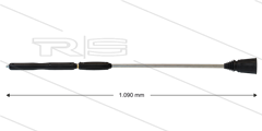 LDM11 dubbele lans - L=1090mm - RVS - regelbaar d.m.v. greep - 280 Bar - max 160°C - 1/4" bu