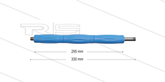 RP002 lans - L=350mm - recht - RVS - blauw - isolatie L=285mm - 500 Bar - max 80°C - 2 x 1/4" bu