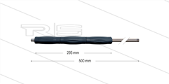 RP10 lans - L=500mm - recht - RVS - isolatie L=295mm - 400 Bar - max 80°C - 2 x 1/4" bu