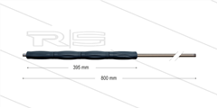 RP10 lans - L=800mm - recht - RVS - isolatie L=395mm - 400 Bar - max 80°C - 2 x 1/4" bu