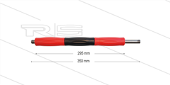 RP50 lans - L=350mm - recht - RVS - isolatie L=295mm - rood/zwart - 500 Bar - max 80°C - 2x 1/4" bu