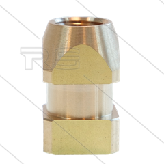 Nozzlesok - messing - vierkant met groef - 1/4" bi