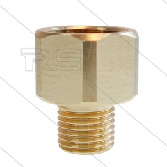 Adapter - messing - M18x1,5 bi x 1/4" bu - eendelig