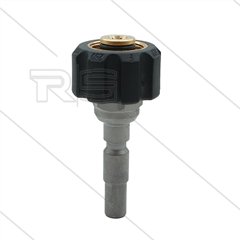 Adapter Insteeknippel - RVS - passend op Kränzle Hobby met M22x1,5 Wartel - D10 - SW19