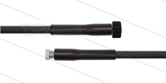 HD-slang zwart 1/4" - 1SC - 20m - M22x1,5 W vlak x 3/8"W - 2x KBS - 250 Bar