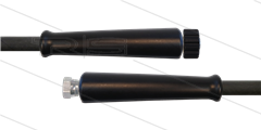 HD-slang zwart 3/8" - 2SC - 20m - M22x1,5 W vlak x 1/2"W RVS - 2x KBS - 400 Bar