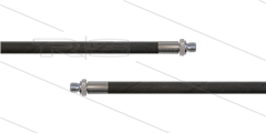 HD-slang zwart 1/4" - 1SN - 30m - 2x 1/4"bu - geen KBS - 250 Bar