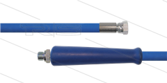 HD-slang blauw 5/16" - 2SC - 40m - 3/8"bu RVS x 3/8"W RVS - 1x KBS - 400 Bar