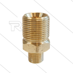 M22x1.5 - snelkoppeling nippel - Lang - messing - 250 Bar - Ø14mm - max 150°C - 1/4" bu