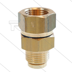 LR - Swivel - messing - kort - 220 Bar - 30 l/min - max 60°C - 30 tpm - 3/8" bi x 3/8" bu