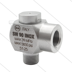 SW90 - Swivel - haaks - RVS - 350 Bar - 80 l/min - max 90°C - 30 tpm - 1/2" bu x 1/2" bi