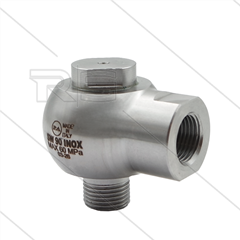 SW90-600 - Swivel - haaks - RVS - 600 Bar - 80 l/min - max 90°C - 30 tpm - 1/2" bu x 1/2" bi