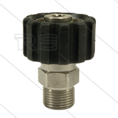 M22x1,5 - snelkoppeling wartel - RVS - 500 Bar - Ø14mm - max 150°C - 3/8" bu