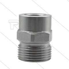 M22x1,5 - snelkoppeling nippel - RVS - 500 Bar - Ø14mm - max 150°C - 1/4" bi