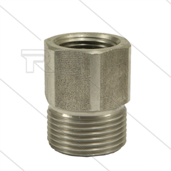 M22x1,5 - snelkoppeling nippel - RVS - 500 Bar - Ø14mm - max 150°C - 3/8" bi