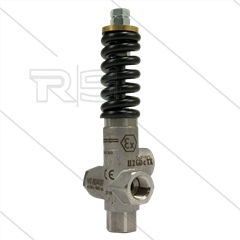 VS80/150 - veiligheidsventiel - RVS316 - ATEX - 150 Bar - 80 l/min - 70°C - In: 1/2" bi - Uit: 1/2"