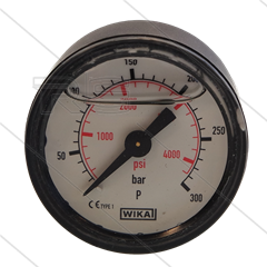 Manometer 0-300 Bar - 1/8" bu - achteraansluiting - Ø40mm - kunststof behuizing