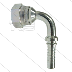 Persnippel - staal - 1/2" - 1/2" wartel - 90° gebogen - SW27