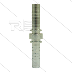 Persnippel slangverbinder - staal - 2x 5/16" pilaar