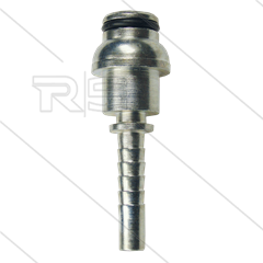 Persnippel - staal - 1/4" - met korte bolle kop en O-ring t.b.v. M22x1,5 wartel