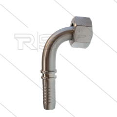 Persnippel - RVS - 1/2" - 1/2" wartel - 90° gebogen - SW27