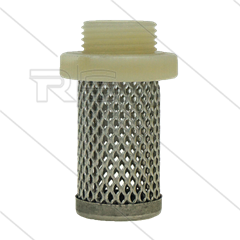 Zuigfilter - losse korf - RVS 304 met nylon aansluiting - 3/8" bu
