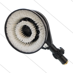ST21 roterende wasborstel met kniegewricht - nylon wit - max 50 Bar - max 50°C - 1/4" bi