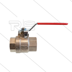 Kogelkraan 1/2" bi - messing vernikkeld - met RVS handle - 50 Bar - max 160°C - 2 x 1/2" bi