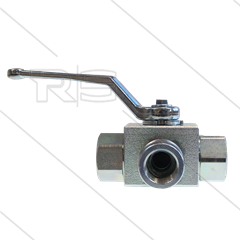 Kogelkraan 3/8" - 3-weg - staal - L-boring - 400 Bar - 3 x 3/8" bi