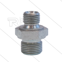 Verloopnippel - staal - max 350 Bar - 1/4" bu x 3/8" bu - BSP