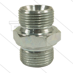 Verloopnippel - staal - max 315 Bar - 3/8" bu x 1/2" bu - BSP