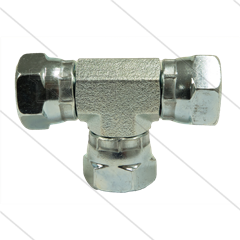 T-stuk - staal - max 315 Bar - 3 x 1/2" wartel - BSP