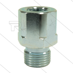 Verloopnippel - staal - 3/8" bu (60° conus) x 3/8" bi - BSP
