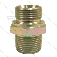 Dubbele nippel - staal - max 250 Bar - 3/4" bu BSP x 3/4" bu NPT