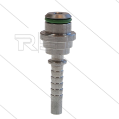 Persnippel - RVS - 1/4" - vlak - met O-ring - tbv M22x1,5 wartel
