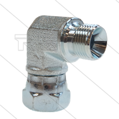 Knie - staal - max 350 Bar - 3/8" Wartel x 3/8" bu - BSP