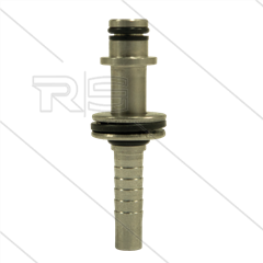 Persnippel - RVS - 3/8" - DN10 - Ø11mm pistoolaansluiting met lager en Ø22mm sluitplaat