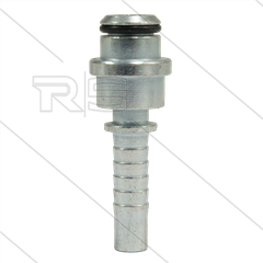 Persnippel - staal - 5/16" - vlak - met O-ring - t.b.v. M22x1,5 wartel