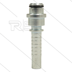 Persnippel - staal - 3/8" - vlak - met O-ring - t.b.v. M22x1,5 wartel