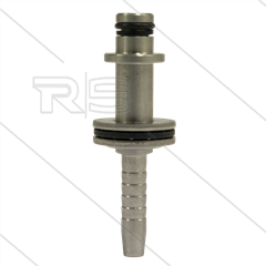 Persnippel - RVS - 1/4" - DN06 - Ø10mm pistoolaansluiting met lager en Ø22mm sluitplaat